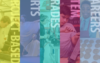 Choices banner for homepage. Project-based, Arts, Trades, STEM and Careers